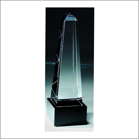 Crystal Obelisk with Black Base - Advantage Awards and Engraving