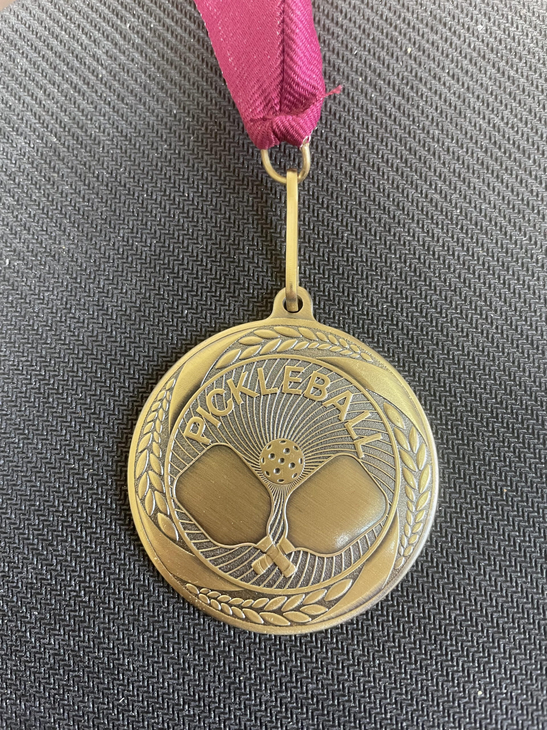 Pickle Ball Medal With Neck Ribbon - Advantage Awards And Engraving