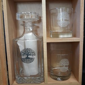 Whiskey Box with 2 glasses and Decanter (Free Engraving)