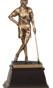 Bronze Female Golfer Resin Award 9″