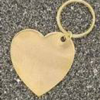 2" x 2" Gold Heart Brass Keychain