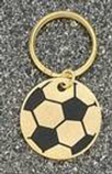 1 1/2″ Gold Soccer Brass Keychain