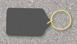 1 1/2″ x 2 1/2″ Black Tablet Brass Keychain