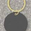 1 1/2" Black Blank Circle Keychain