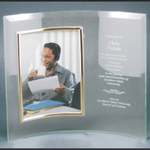 Jade Glass Crescent with 4″ x 6″ Picture Frame 11″ x 8″