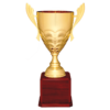 Gold or Silver Completed Metal Cup Trophy on Rosewood 3 Sizes - CMC930 Series -