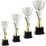 Silver/Gold Textured Completed Metal Cup Trophy – CMC340