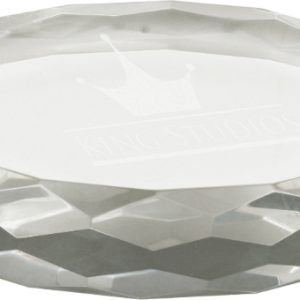 Clear Oval Crystal Paperweight – 4″ x 2 3/4″