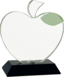 Red and Clear Glass Apple with Black Base – 5 3/4″