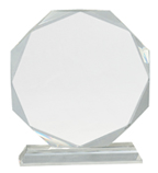 Clear Crystal Octagon on Clear Pedestal Base