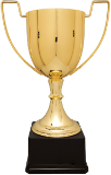 Completed Zinc Cup Trophy on Plastic Base (6 sizes, gold or silver)