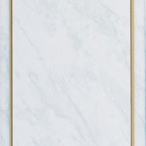 White Marble Finish Plaque with Gold Cove Edge