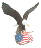 12″ Hand Painted Eagle Resin with Flag