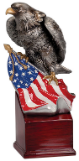 8 3/4″ Eagle and Flag on Resin Base