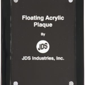 Black Piano Finish Floating Glass Plaque – 9″ x 12″