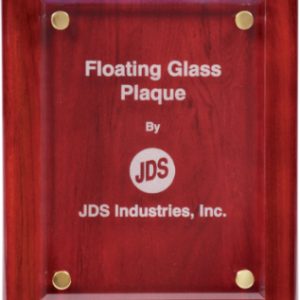 Rosewood Piano Finish Floating Glass Plaque – 8″ x 10″