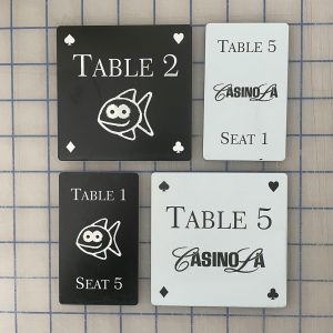 Poker Seating Cards – Set of 10 plus Table Placard