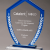Shield Shaped Glass Award with White Laurel Leaves, by Airflyte - Image 2