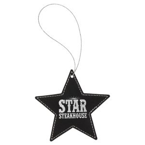 Leatherette Star Ornaments with Silver String