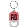 Oval  Laserable Leatherette Bottle Opener Keychain - Image 2