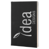 5 1/4″ X 8 1/4″ Black/silver Laserable Leatherette Journal