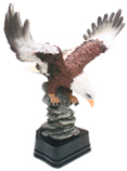 10 1/2″ Hand Painted Eagle Resin with Base