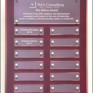 9″ x 12″ Rosewood and Acrylic Perpetual Plaque