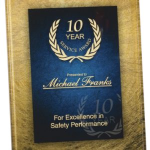 Gold/blue Acrylic Art Plaque With Easel/hanger – 8 3/4″ X 11 3/4″