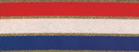 1/2″ Red/White/Blue Neck Ribbon with Gold Border and Snap Clip