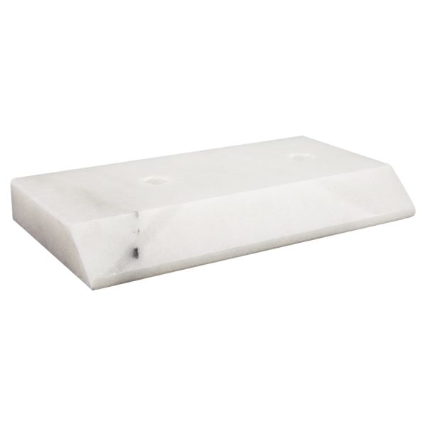 3 1/8" x 6" White Marble 2-Hole Slant Front Base