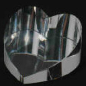 Optical Clear Slanted Crystal Glass Heart