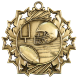 2 1/4″ Antique Athletic Ten Star Medals (Gold, Silver, Bronze)