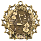 2 1/4″ Antique Gold Fine Arts Ten Star Medal (Gold, Silver, Bronze)