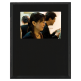 7″ x 9″ Value Matte Black Finish Slide-In Frame Plaque with 5″ x 3 1/2″ Window