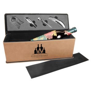 Leatherette Wine Box with Tools (9 colors)