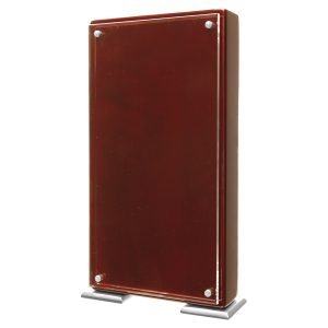 Rosewood Finish High Gloss Floating Acrylic Stand-up Plaque – 9 1/4″
