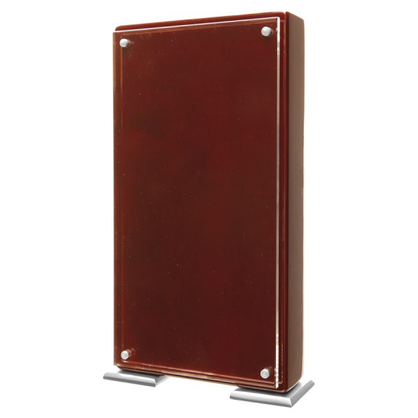 Rosewood Finish High Gloss Floating Acrylic Stand-up Plaque - 9 1/4"