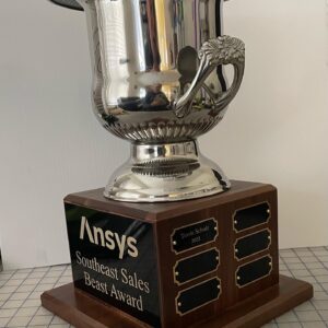 WINE COOLER NICKELPLATE Bucket w/Walnut Base