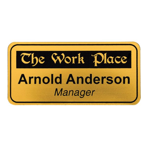 Express Radius Corners Name Badge Brushed Gold