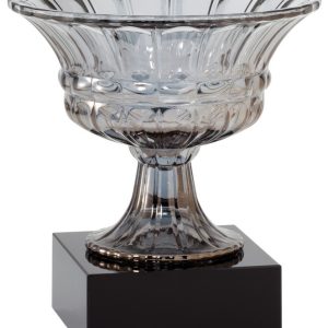 Smoked Glass Vase on Marble Base