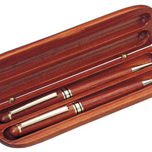 Rosewood Box With Pen & Pencil