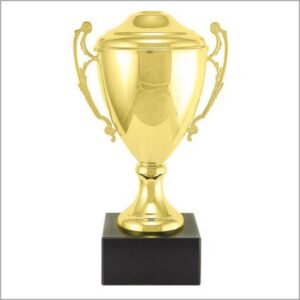 Italian Cup with Lid, Stem & Base (Silver and Gold with Marble Base) DA01 SERIES