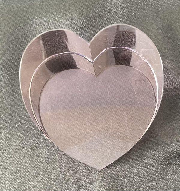 Heart - Slant Crystal Paper Weight Heart