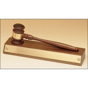 Walnut Gavel with Gold Brass Band by Airflyte