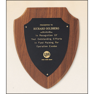 Airflyte Solid American Walnut Shield Plaque – 3 Sizes