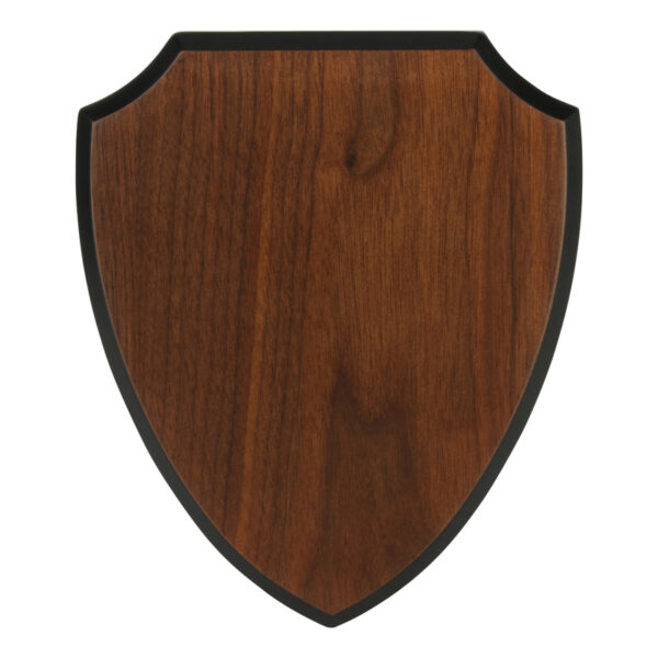 SHIELD SHAPE PLAQUE, WALNUT VENEER - 9 5/8" X 12" by PDU