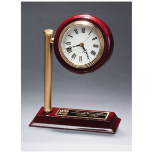 Rail Station Style Desk Clock on Rosewood Finish by Airflyte