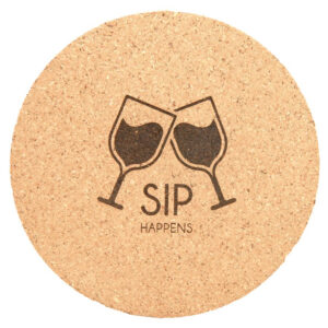 4″ Round Cork Coaster (50 min order)