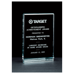 Jade Rectangle Acrylic Free Standing Award