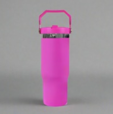 30oz Black Plated Flip Tumblers